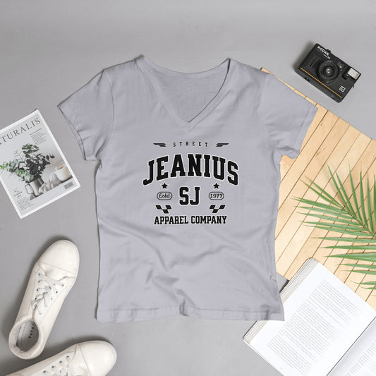 Street Jeanius Varsity V Neck Tee